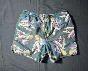 Environmental Artwear Vintage Fish Pattern Men's Swim Trunks